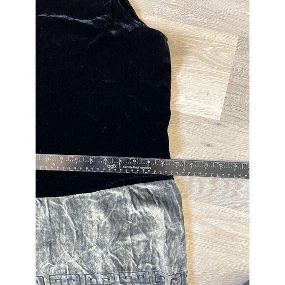 Citron Santa Monica Green Burnout Velvet Dress Topper Jacket Set Geometric Silk - Picture 14 of 16